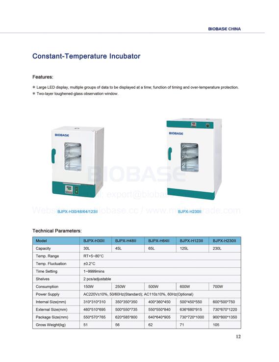 Constant Temperature Incubator(BJPX-HII) - Buy BIOBASE