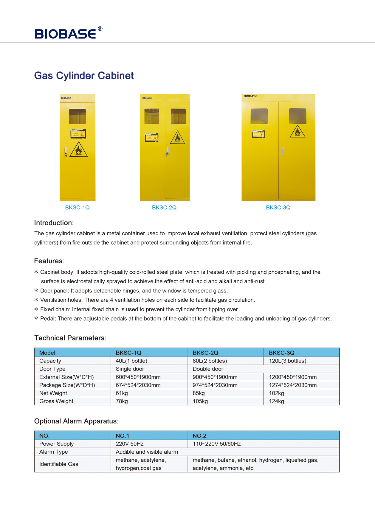 Gas Cylinder Cabinet - Buy BIOBASE